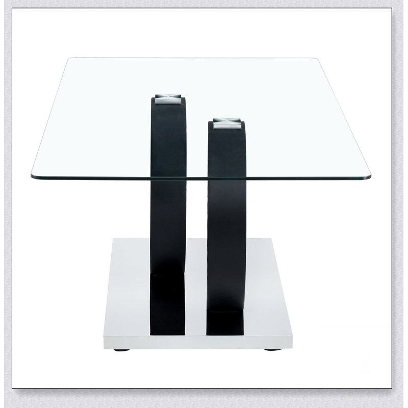 Table basse en MDF de style moderne avec base - Convient aux salons et aux salons, Noir