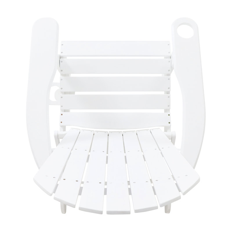 Chaise en bois blanc pour terrasse de patio près de la piscine, fonction pliante et porte-gobelets, 30,22 po de profondeur, 36,26 po de largeur, 35,27 po de hauteur, 22,75 lb