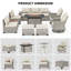 Ensemble de conversation modulaire d'extérieur 12 pièces avec table de foyer, chaises berçantes pivotantes et repose-pieds 12 pièces-2004413242