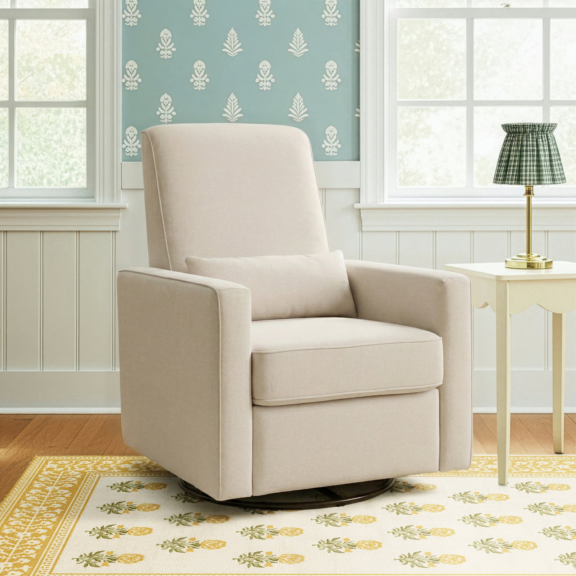 Piper Swivel Reclining Glider, Cream