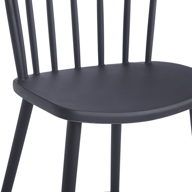 Ensemble de 4 chaises en polypropylène Emmons, Noir, noir, noir, noir