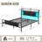 Queen Bed Frame with Upholstered Headboard & Charging Station-36303857-36303868