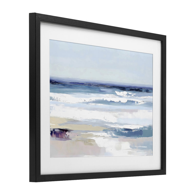 «Abstract Waves on Shore», reproduction encadrée sous verre, design par LSR Creative Studio, H 13 po x l 16 po