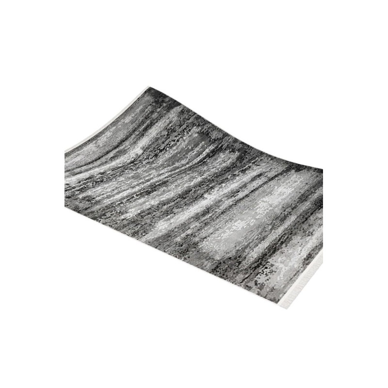 Tapis gris et blanc Stoneham, Rectangle 5 pi 3 po x 7 pi 6 po