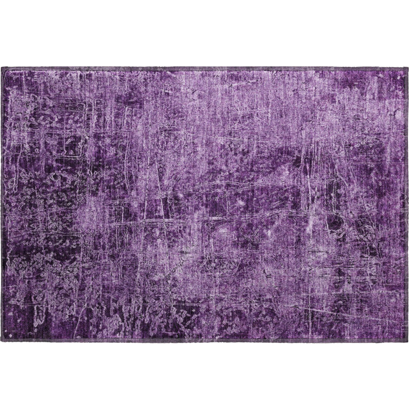 Cerrito AMF559 Machine Washable Premium Purple Rug, Rectangle 1 pi 8 po x 2 pi 6 po
