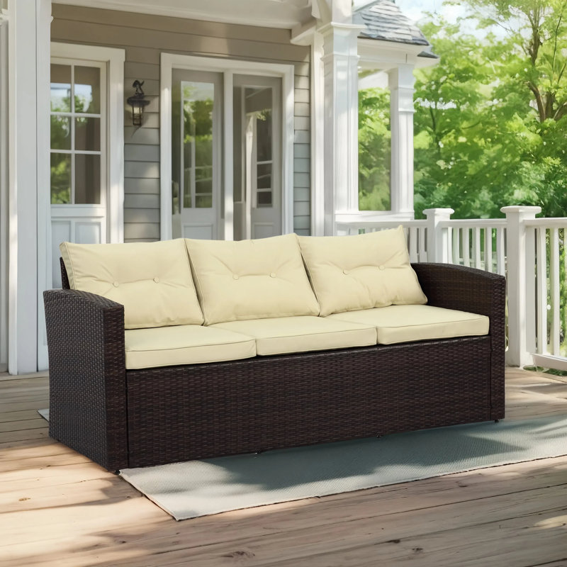 Ensemble de canapé d'extérieur Warner, Beige, Marron foncé