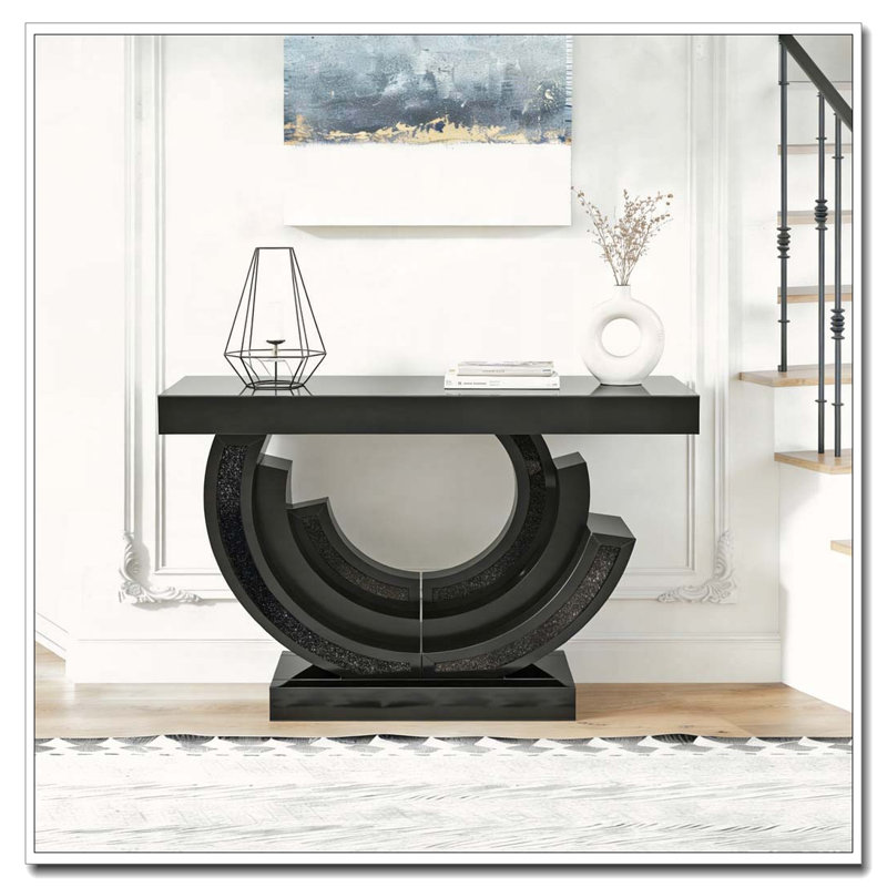 Console à miroir avec hall d'entrée, Noir