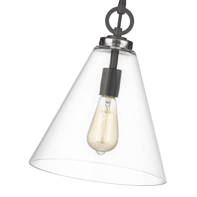 Luminaire suspendu 1 lumière Pays de Galles, Noir mat, H 124 po x l 11,5 po x P 11,5 po