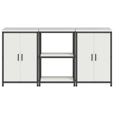  Kitchen Storage Set With Shelf 3 Pcs Black 180 X 50 X 92 Cm