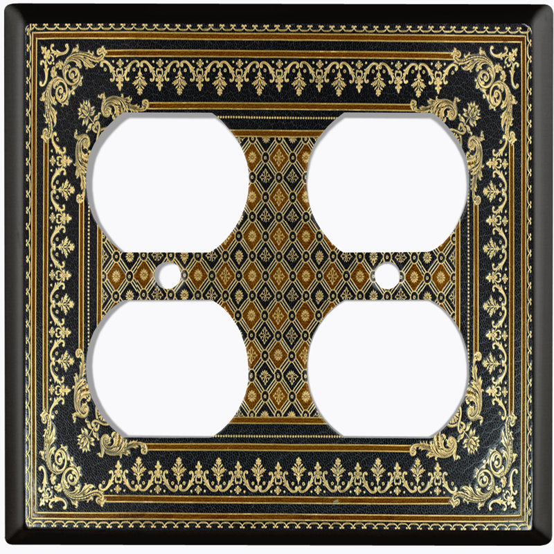 Patterned 2 - Gang Duplex Outlet Standard Wall Plate