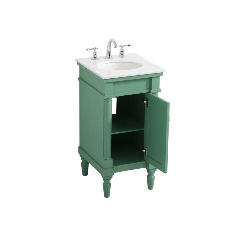 Ensemble de meuble-lavabo simple 18 po Lexington, Menthe rétro, Blanc