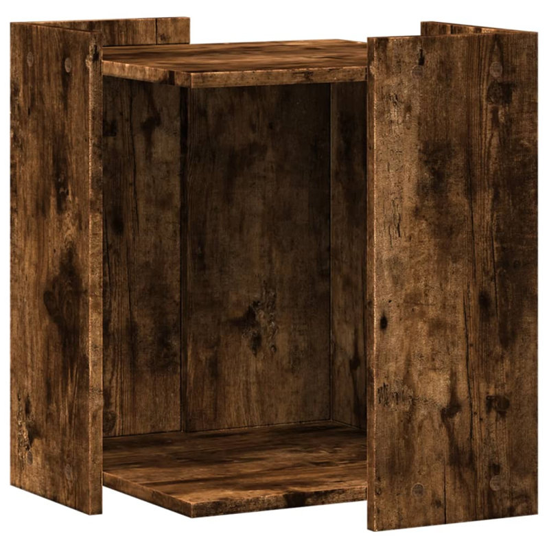 Engineered Wood Litter Box Enclosure, Smoked Oak, 51cm H x 42cm W x 42cm D