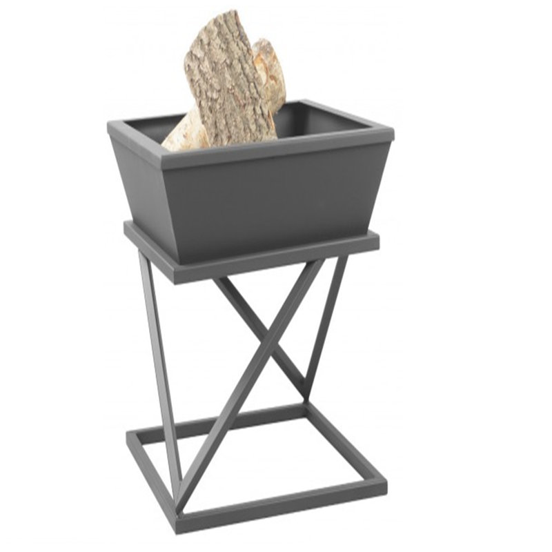 Pearlene Steel Smokeless Fire Pit Table, 48" H x 50" W x 50" D, Grey