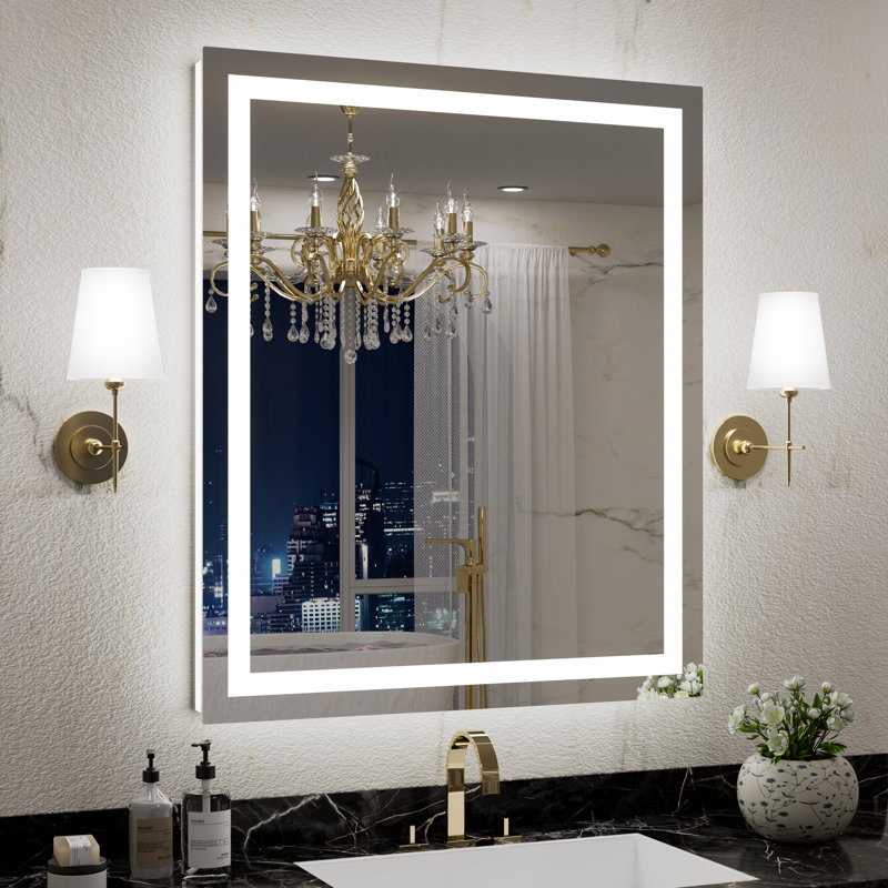 UL Certified Front & Back LED Anti-Fog Tempered Glass Bathroom Vanity Mirror, 36 po x 30 po