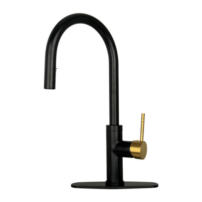 Pull Down Kitchen Faucet with Single Handle and Deck Plate