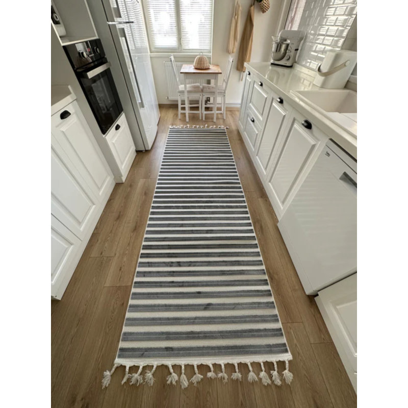 Stig Striped Indoor / Outdoor Rug, Runner 3'7" x 12'5"