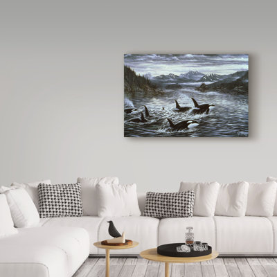 Fazulla 'Killer Whales' Acrylic Painting Print on Wrapped Canvas