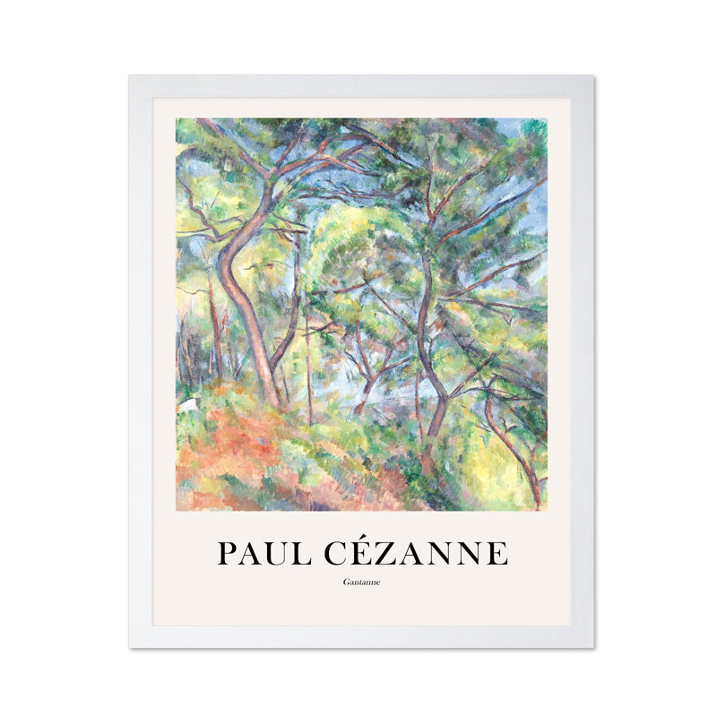 Paul Cezanne - Sous-Bois, Poster, 24"H x 32"W, White Framed
