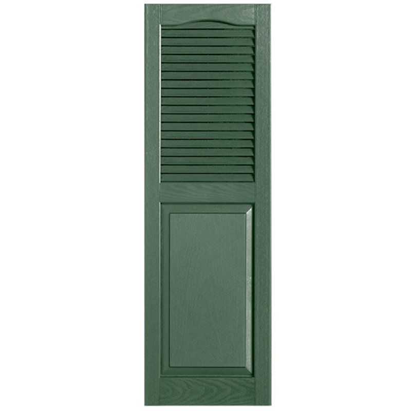 Paire de volets avec plateau à combinaison Cathedral, 12 po, 72 po, Vert
