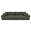 Canapé 102,4 po en velours côtelé 102,4 po. Confort moderne avec assise profonde, coussins moelleux et repose-pieds mobile, fauteuil convertible, vert-812318771