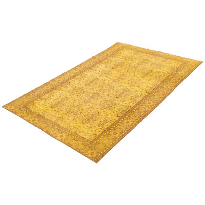 Tapis doré transitionnel de couleur azur 6 pi 1 po x 9 pi 9 po