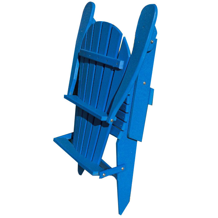 Ansel Plastic Folding Adirondack Chair - Poly Outdoor Furniture, Marina Blue