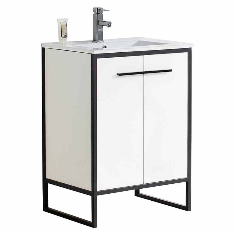 Ensemble de meuble-lavabo simple 24 po Saray, blanc