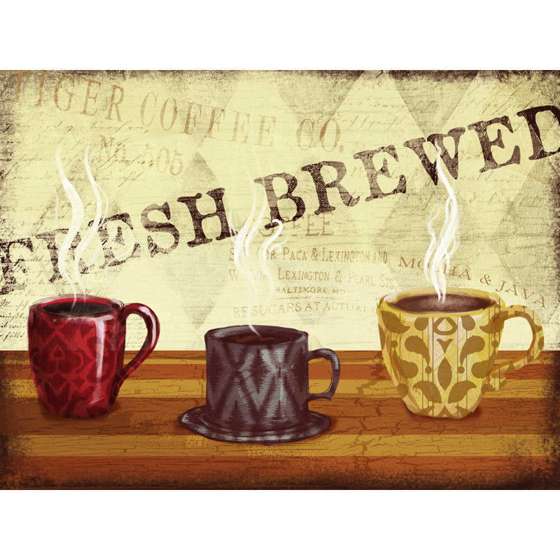 «Coffee Cups Brewed», impression sur toile tendue, H 30 po x l 40 po