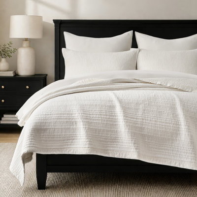 Stonewashed Textured Cotton Quilt Set