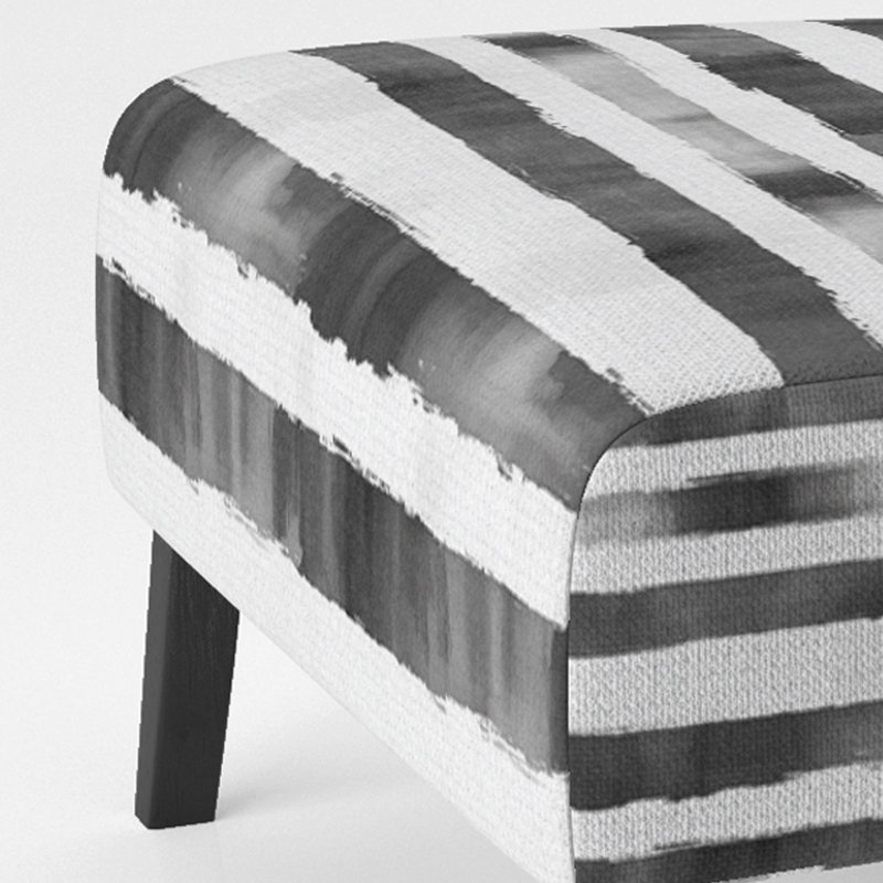 Fauteuil de chambre rayé rembourré - lignes noires et blanches, Pantoufle sans accoudoirs
