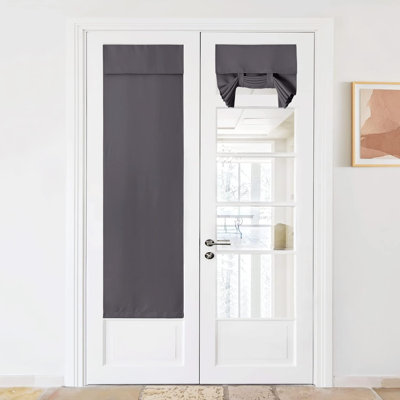 Blackout Small Door Curtain for Kitchen, Privacy Thermal Insulated Door Window Curtain for Classroom Window/Small Front Back Door/Office, 1 Panel