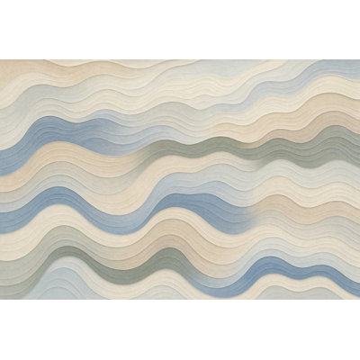 Abstract Waves Wallpaper Wavy Stripes Layered Contour Lines Removable Wall Decor