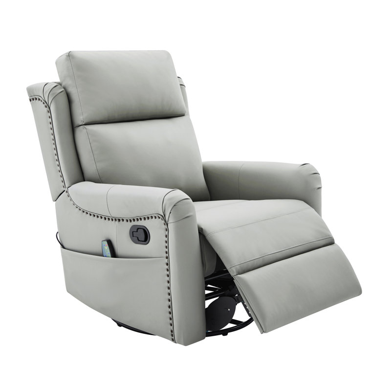 Fauteuil inclinable moderne gris avec massage, rangement et pivot pour la maison