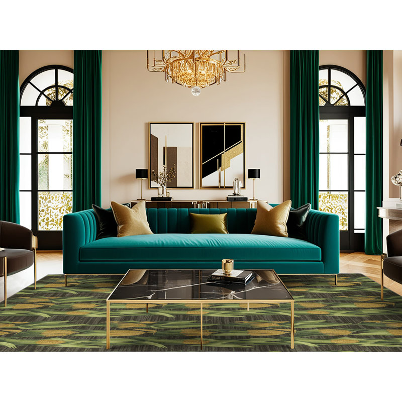  Tapis lavable à tiges de maïs, Rond 4 pi