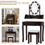 Table de maquillage avec miroir tactile et tabouret coussiné-1453804415
