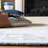 Cyrilmagnin Hand Tufted Wool Cotton Oriental Rug in Ivory/Blue-1010824655
