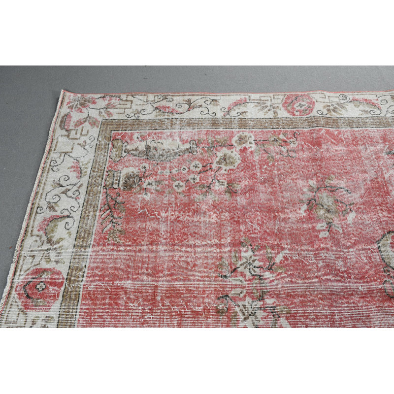 Tapis turc rétro en rouge pour salon