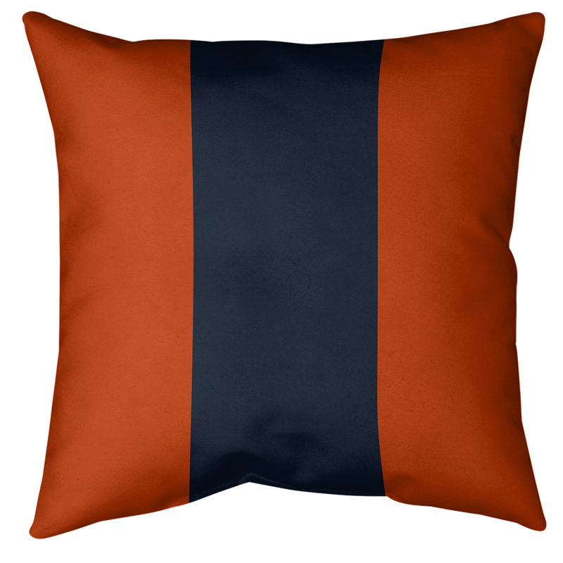 Housse de coussin, 18 po x 18 po, Orange et bleu marine, Polyester sergé