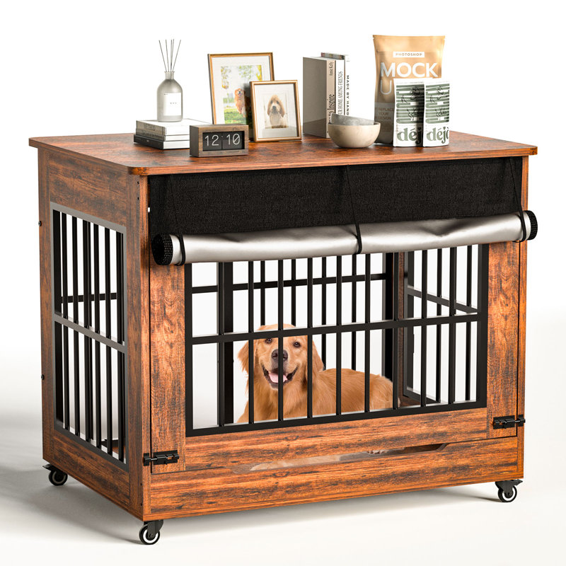 Mobilier de caisse en mélamine pour chien, Moyen (l 42,1 po x P 30 po), Brun