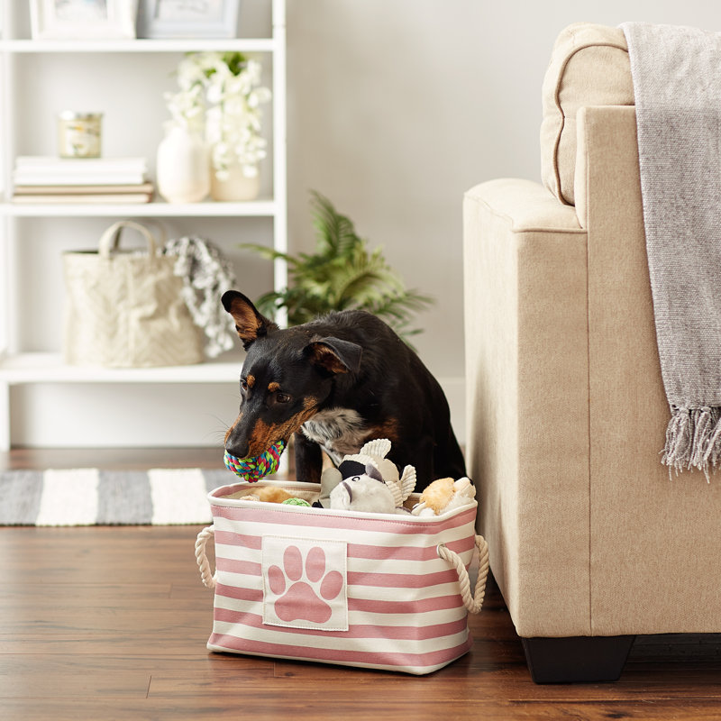 Cube en tissu pour animaux de compagnie, H 9 po x l 14 po x P 8 po, Rose