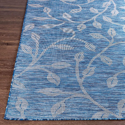 Tapis bleu tissé à la main Brimberry
