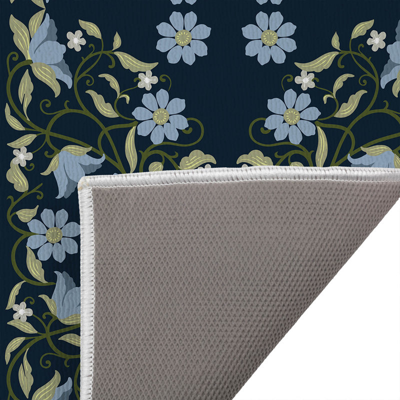Myah Millie Decorative Outdoor Doormat, 17" W x 24" L, Navy