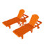 Ensemble de chaises longues inclinables extérieures en poly Lagune