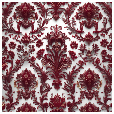 Ornate Red Damask Comforter