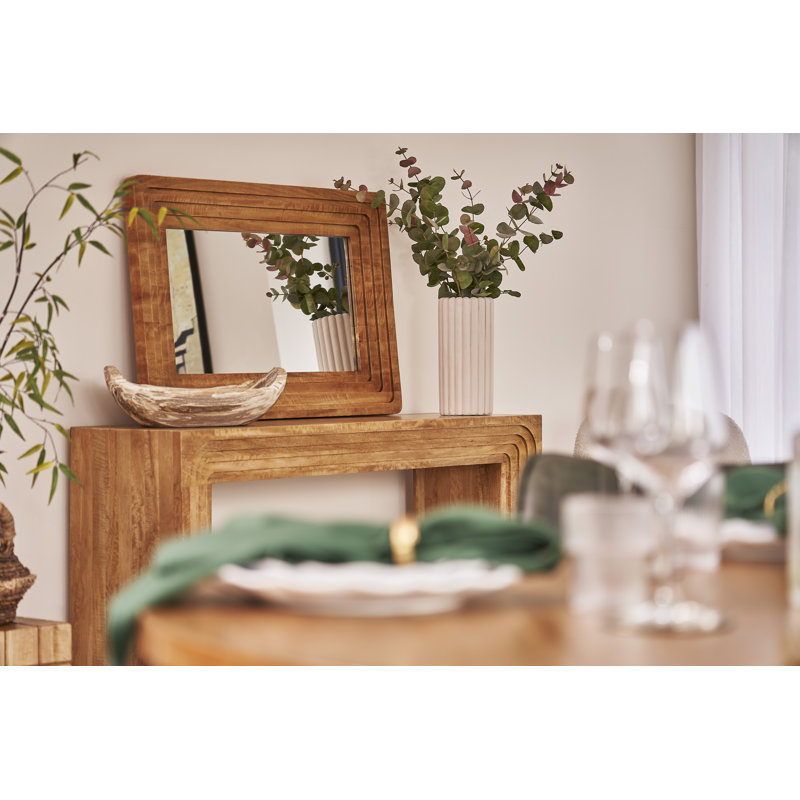 Reclaimed Wood Rectangle Mirror, 60 cm H x 90 cm W