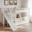 Lit superposé avec escalier de rangement, glissade et 2 tiroirs-1825065181