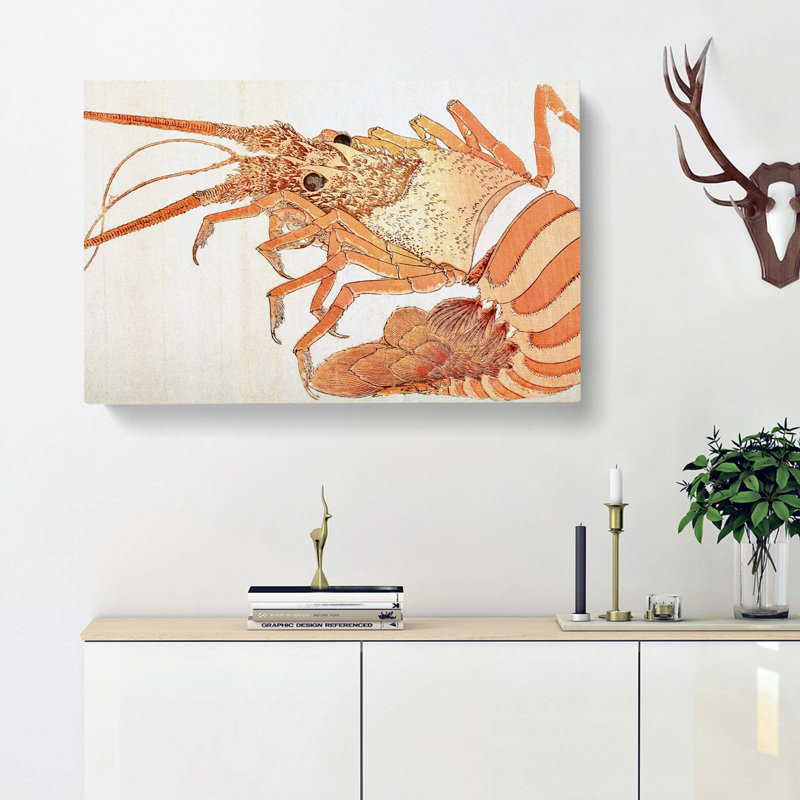 Lobster by Katsushika Hokusai - Wrapped Canvas Print, 35cm H x 50cm W x 3cm D