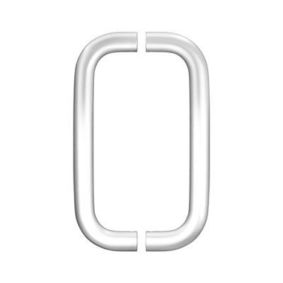 Straight Back-to-Back Pull Handle, 9" Length, 8" Mounting Center To Center, 1" Diameter, Aluminum Material, Clear Anodized Finish