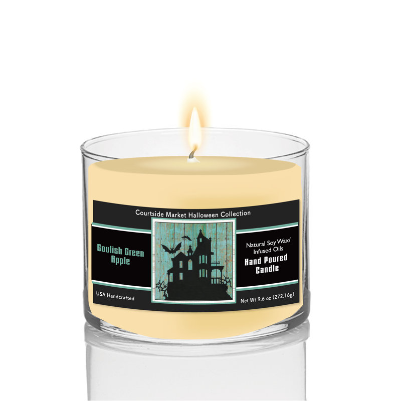Bougie en cire de soya « Maison hantée » de 272 g (9,6 oz) dans un pot en verre