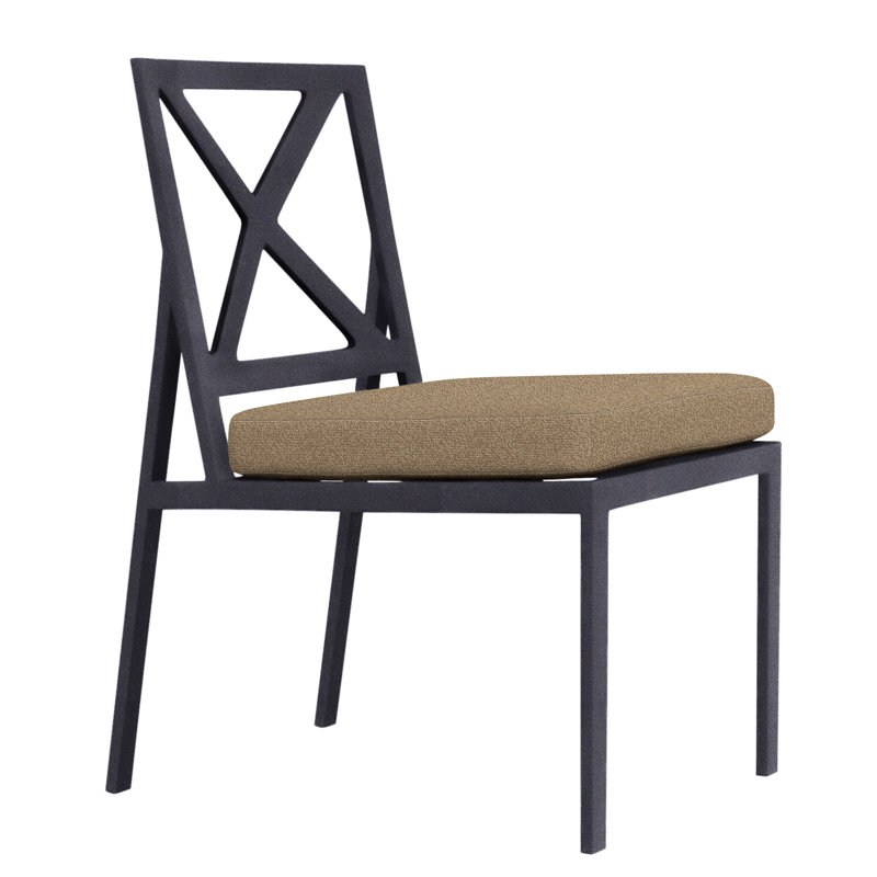 Marin Outdoor Dining Side Chair, Flagship Stone Sunbrella®, Graphite